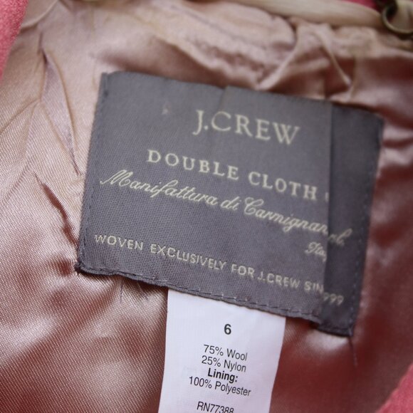 J. CREW pink Double cloth wool princess dress coat jacket trench $398 Lady day - Picture 9 of 9